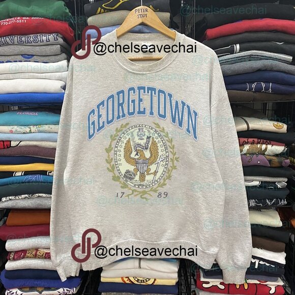 Vintage University Of Georgetown Sweathirt Retro 90s Georgetown Hoyas Shirt tee - Picture 1 of 2